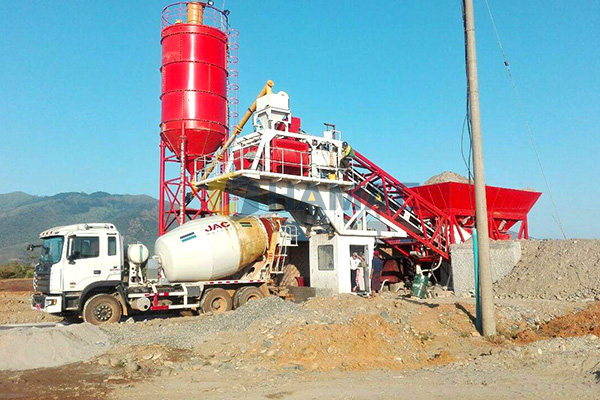 YHZS50 Mobile Concrete Batching Plant in Myanmar