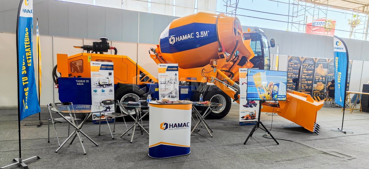 Autohormigonera HAMAC HMC350 de 3,5 m³ exhibida en EXCON 2026 en Lima