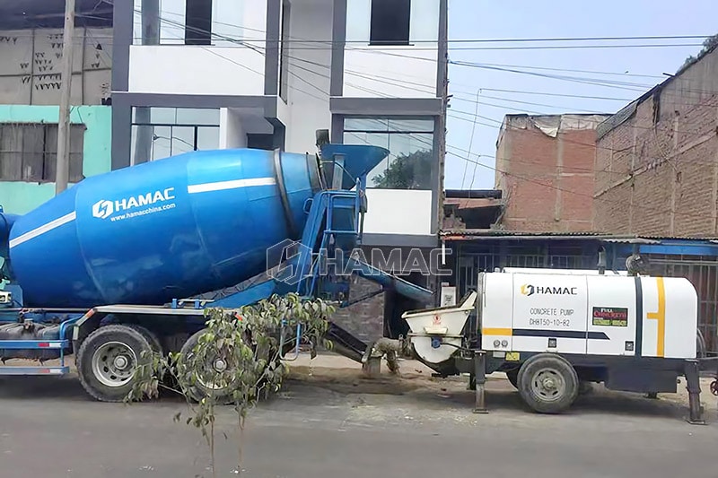 La bomba de concreto diésel DHBT50 tiene muchos trabajos en Perú